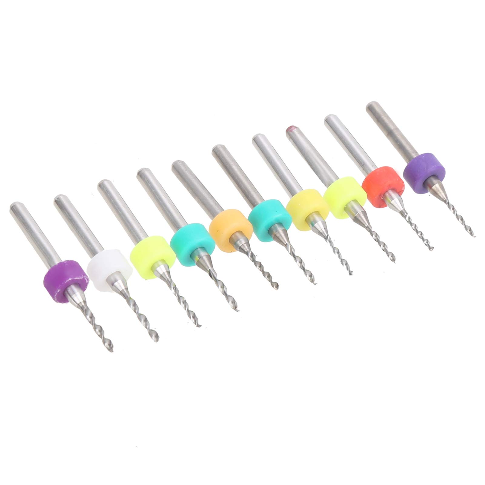 10 Piezas de microbrocas de carburo, Juego de Brocas de PCB, Flauta Espiral, Mini Placa de Circuito de vástago Fijo, Herramientas de perforación Fina 1,1-1,55, Taladro de carburo