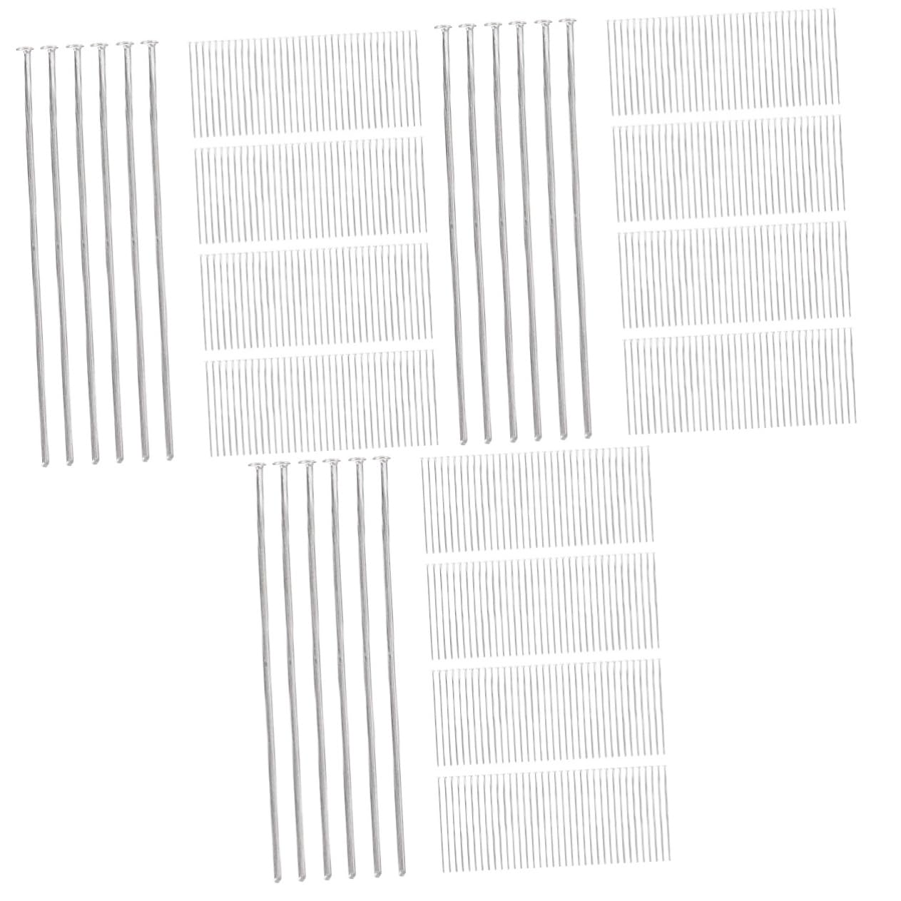 Gogogmee 3sets Jewelry Making Head Pins Beading Pins for DIY Projects Metal Bead Set 400pcs*3