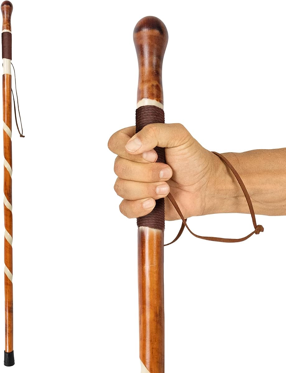 Bastón de madera - Bastón de sauce para personas mayores senderismo y equilibrio | Palos de madera retorcidos tallados de alta resistencia para hombres y mujeres: elegante poste de soporte para caminatas al aire libre y soporte de peso