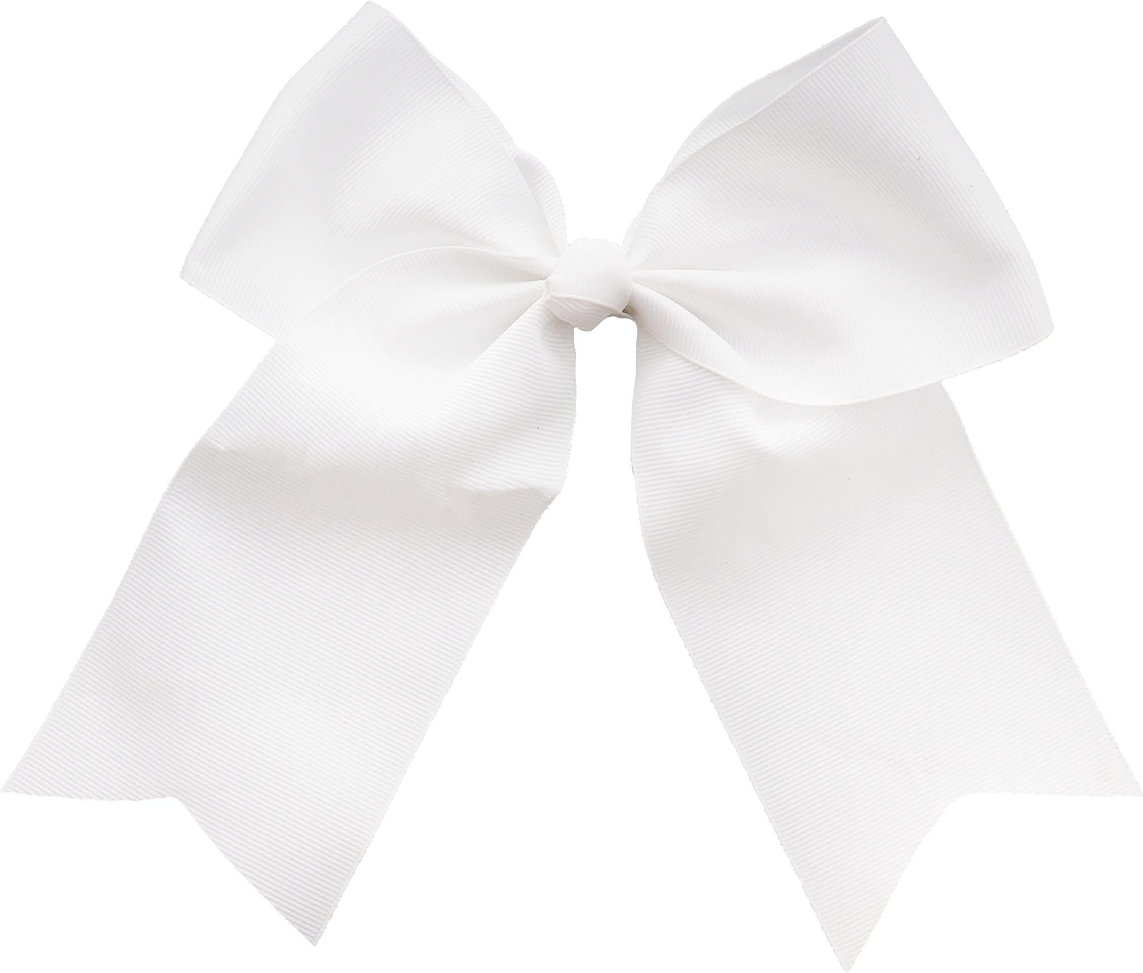 White Jumbo Bow Clip with Tails