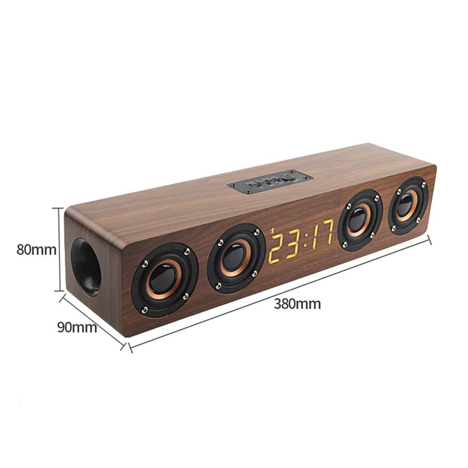 Soundbar per TV, Mini Soundbar Portatile Altoparlanti Wireless 2.0 Bluetooth 4.2 Sound Bar, modalità Surround 3D, per Computer, Laptop, TV, Tablet e Smartphone,Marrone The New