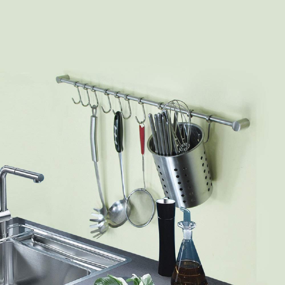 KitchenCraft Stainless Steel Utensil Hanging Rack - Silver