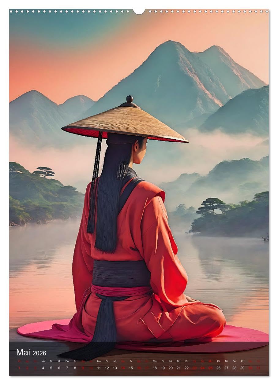 Zen - im Einklang mit Körper und Geist (Wandkalender 2026 DIN A2 hoch), CALVENDO Monatskalender: Inspirierende Darstellungen meditativer Szenen von ... Aura spiritueller Harmonie (CALVENDO Kunst)
