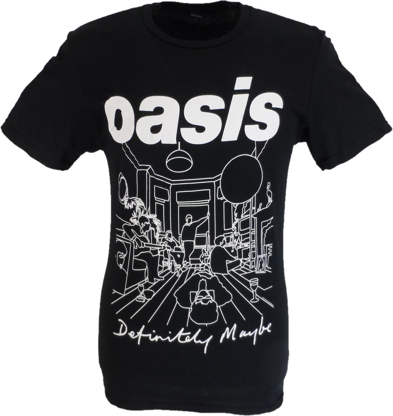 Mazeys Men's Black Outline Definitely Maybe Official Oasis T Shirt… (Uk, Alpha, L, Regular, Regular, )