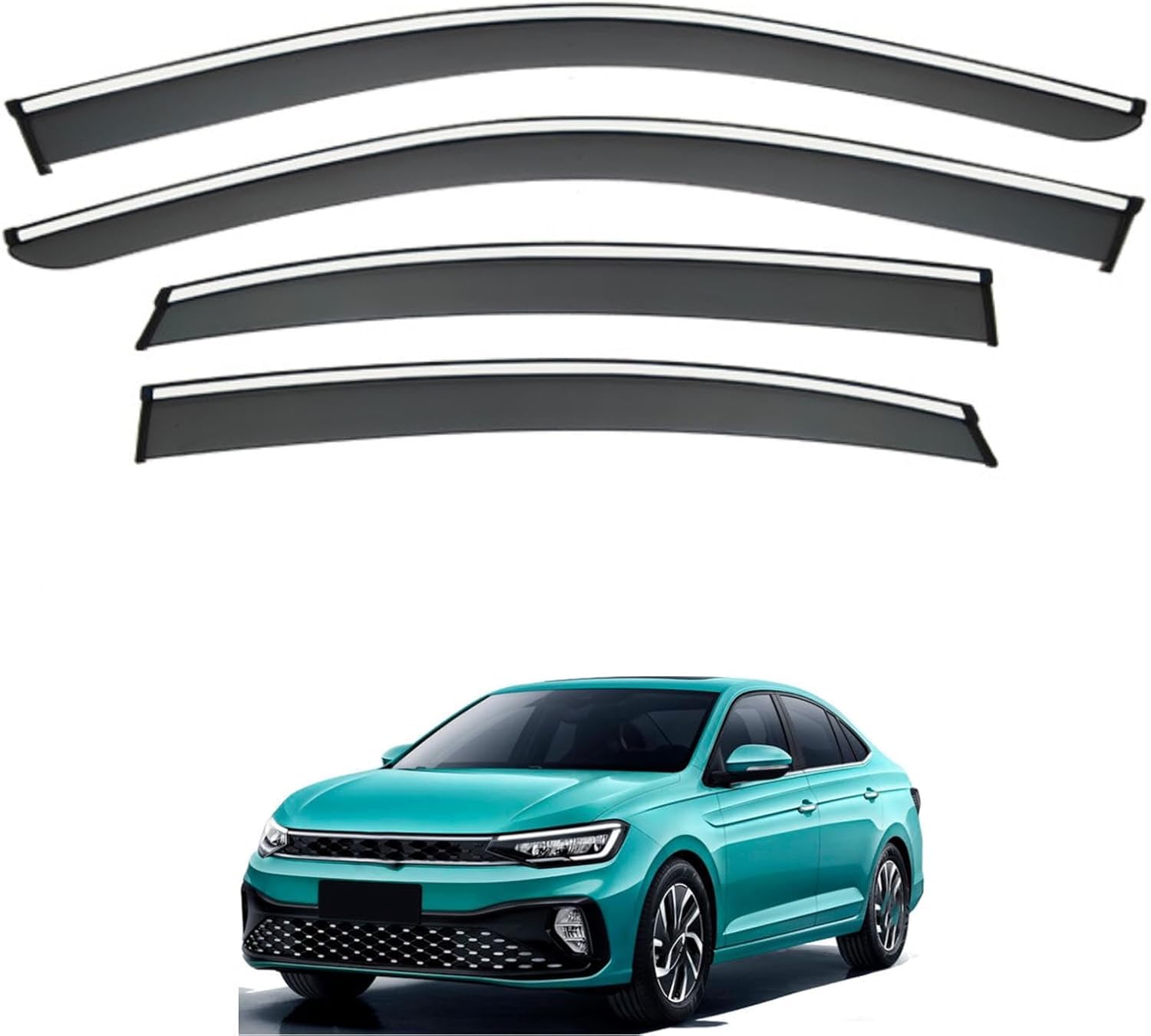 nwsplmy Wind Deflectors for Volkswagen Lavida XR Sedan New Elite MK4 2023-2025, Rain Guards Window Visors, 4-Piece, Protects Against Fading & Cracks