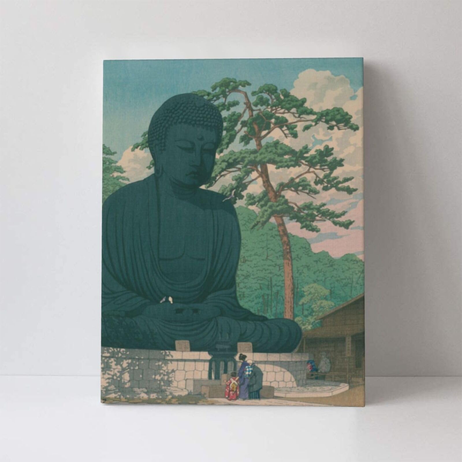 Amazon.co.jp: 川瀬巴水 鎌倉大仏 世界の名画 アートパネル キャンバス 