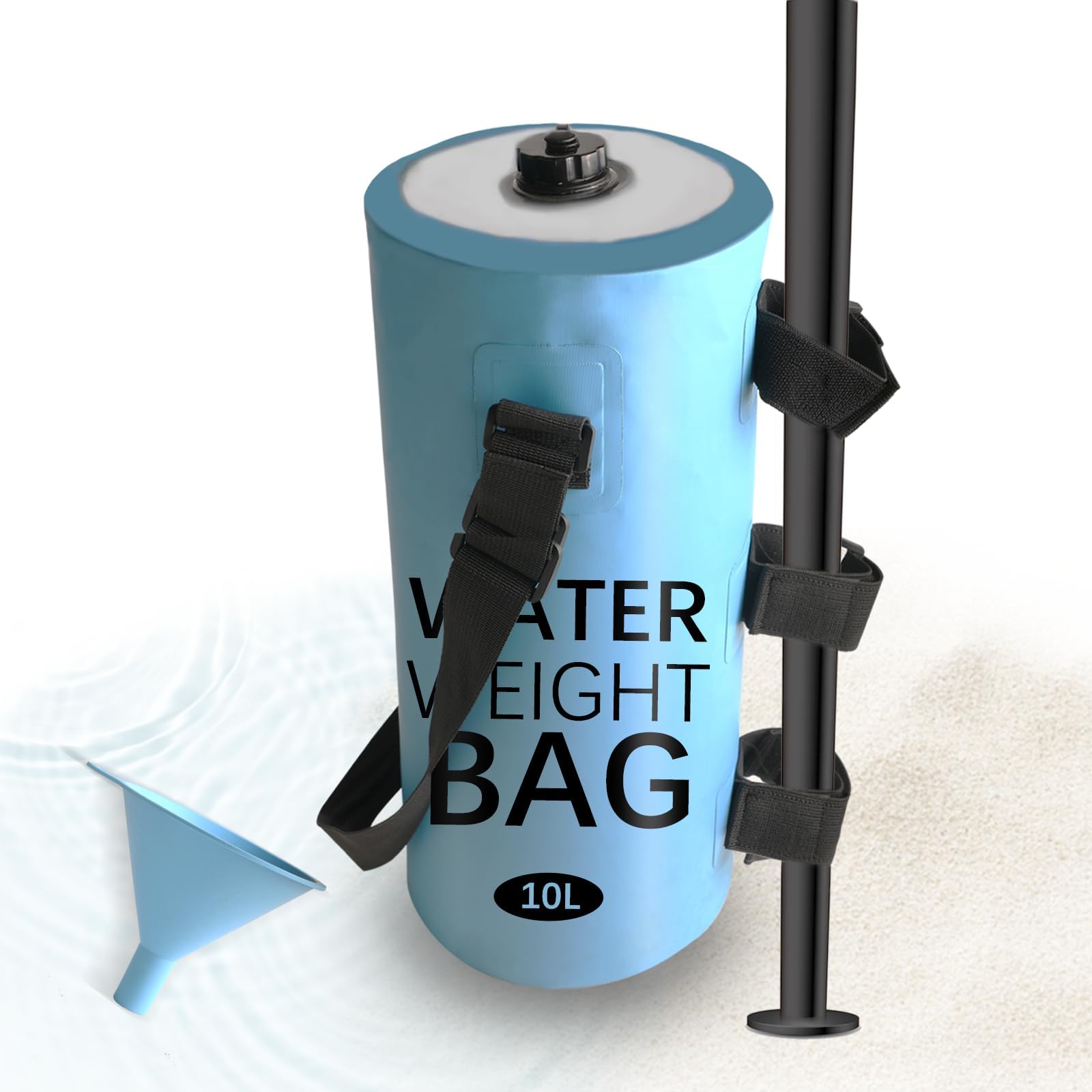 BlasoulSandbags or Water Weight Bag Updated(10Lx1PCS)with Silicone Funnel,500D PVC Waterproof and Sealed Ports to Prevent Water Ingress/Leakage for Above Ground/in-Ground Pool Steps or Canopy Weights