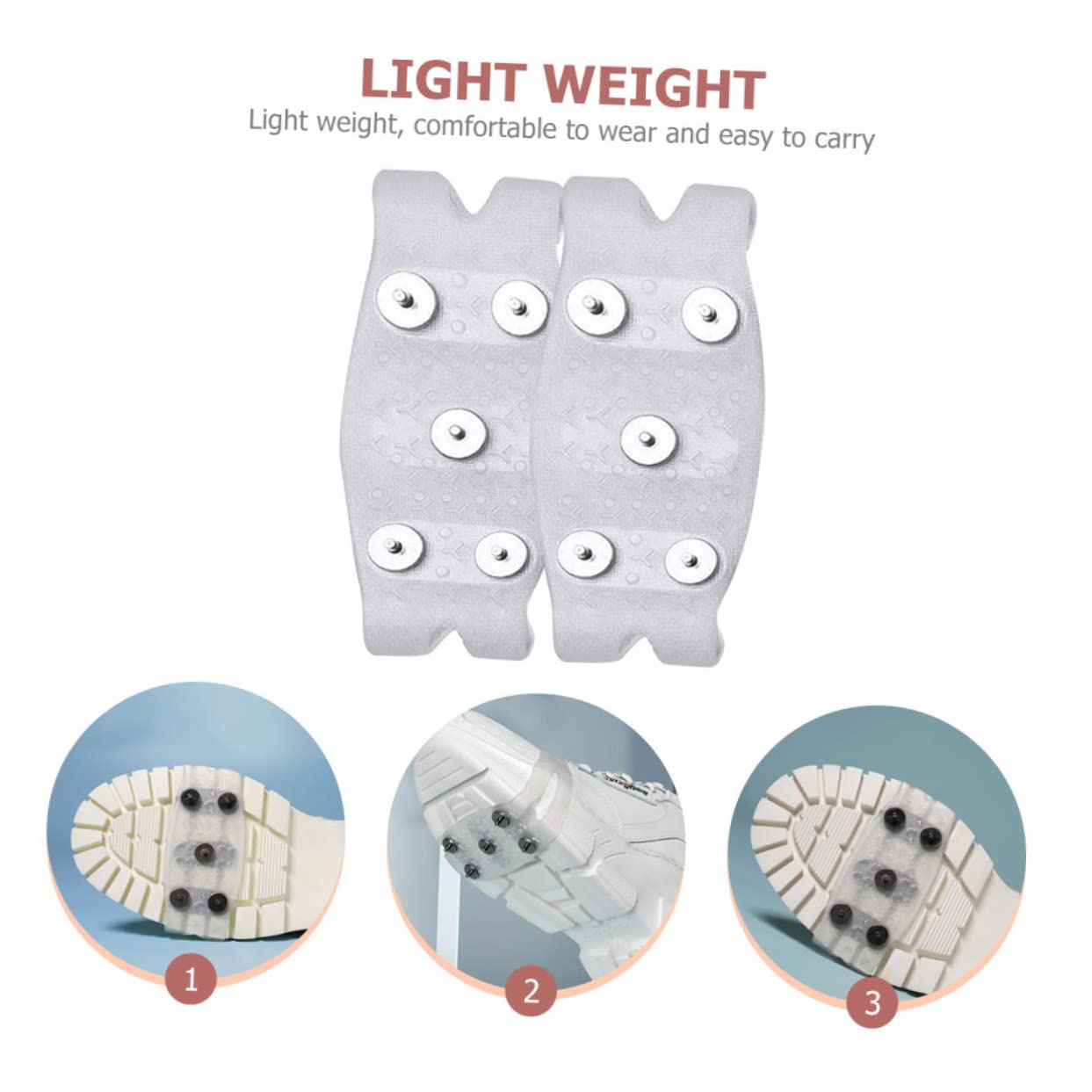 10 Piezas Cubierta de Botas de Nieve Picos de Nieve empuñaduras de Hielo para Zapatos Botas Picos slipstops Zapatos Antideslizantes crampones Pinzas para Raquetas de Nieve SHERCHPRY