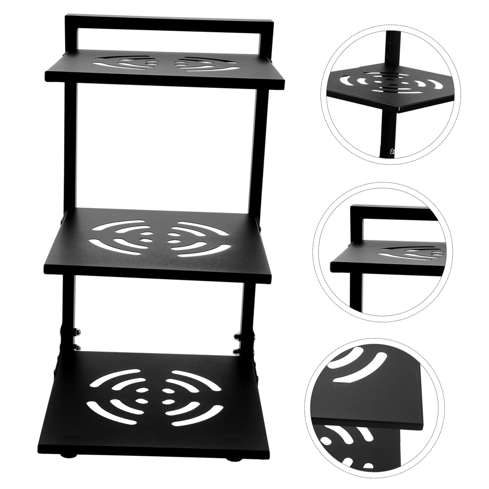 UKCOCO Organizzatore per Organizzare Pentole e Padelle per Pentole a 3 Livelli in Acciaio al Carbonio Nero Spazi Regolabili, Scaffale Multifunzione per Cucina e Bagno