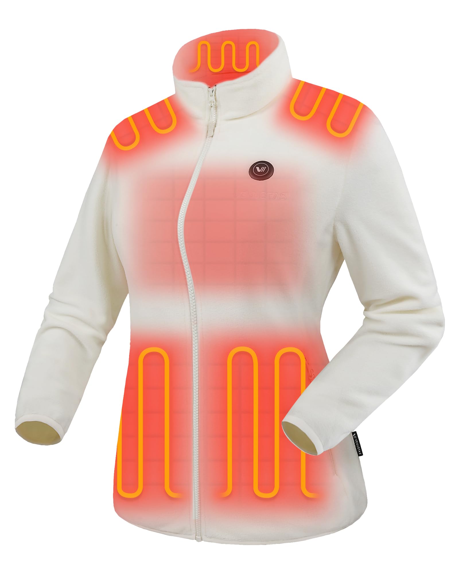 Venustas Women's Fleece Heated Jacket with Battery Pack, Soft Lightweight Heating Coat for Outdoor Activities