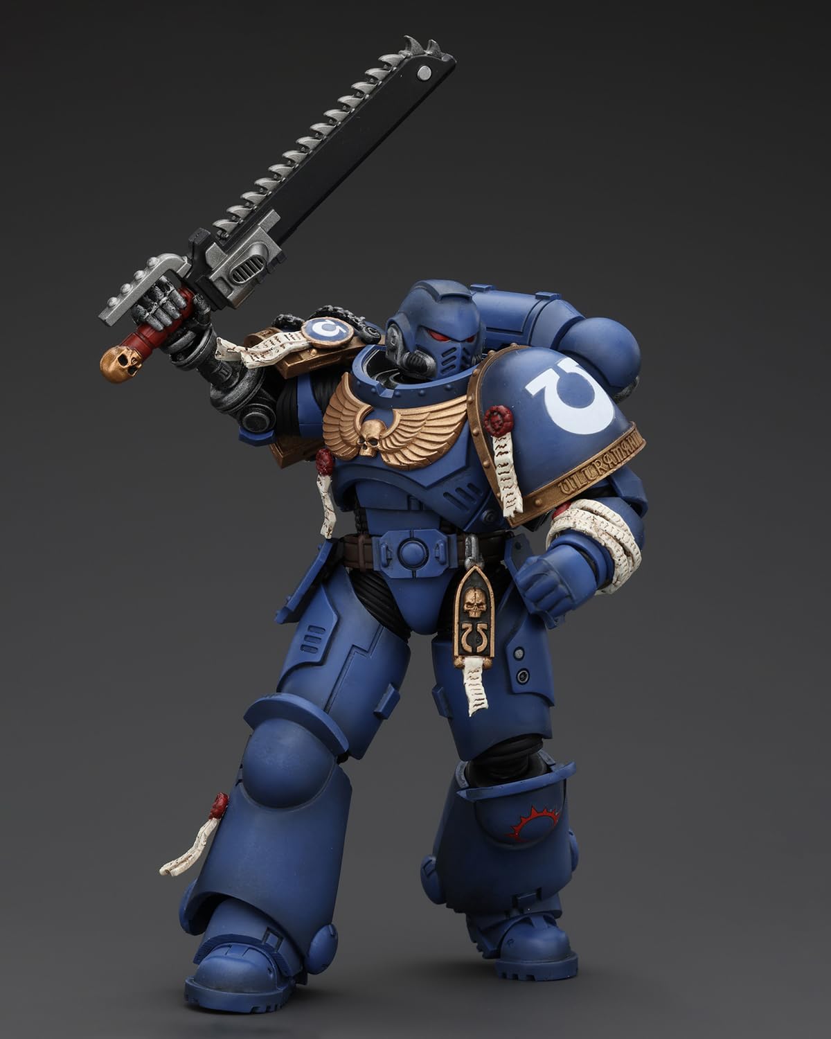 GWTCTOY JoyToy 40K oryginalna licencja 1:18 figurka akcji, Space Marine 2 Uitramarines Brother Chairon, 12,8 cm, duże zestawy do montażu figurek kolekcjonerskich