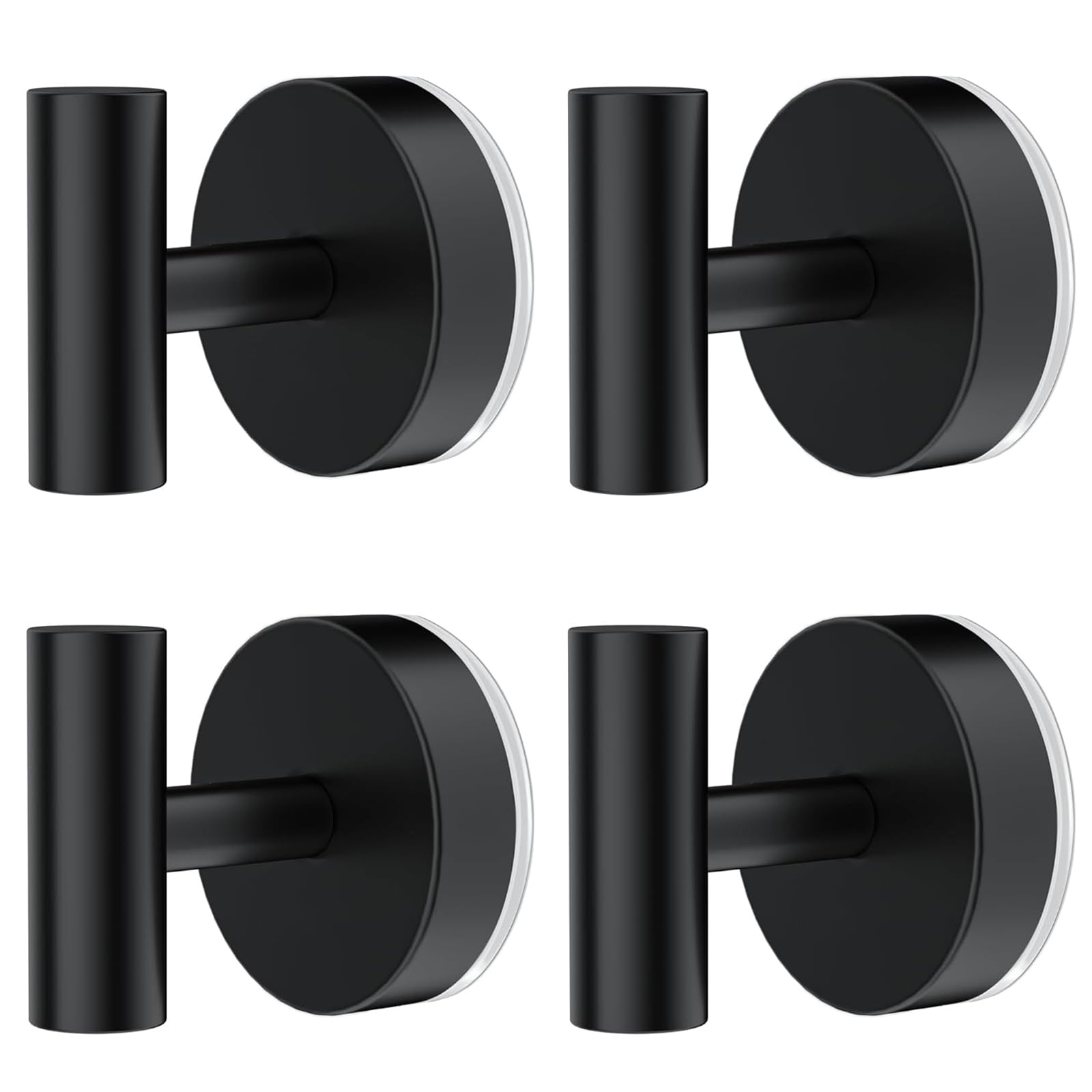 stusgo Matte Black Suction Cup Hooks for Shower, Bathroom, Kitchen, Glass Door, Mirror, Tile, Bath Robe Hook Holder for Hanging – Waterproof & Rustproof Suction Towel Hanger (4-Pack)