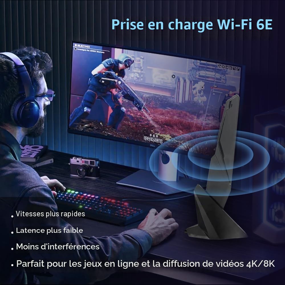 Antenne SMA WiFi 6e 2T2R 2,4 G/5 G double bande pour GIGABYTE AORUS Z390 Z490 Z590 X470 X570 X570S X570I H470 B460 H470I B450 B550 B560 B560 B560 0I AORUS PRO AX X299X