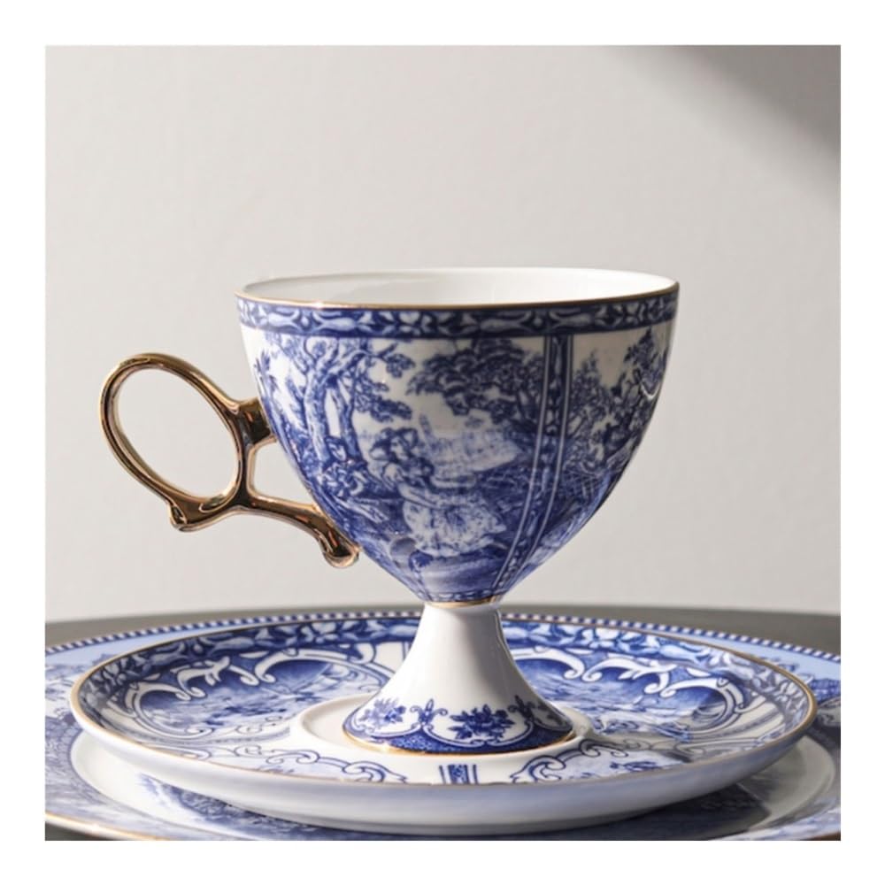 Kubek do kawy, Lekki, luksusowy, pałacowy styl, porcelanowy kubek do kawy i herbaty popołudniowej, ręcznie robiony, highball, prezent urodzinowy