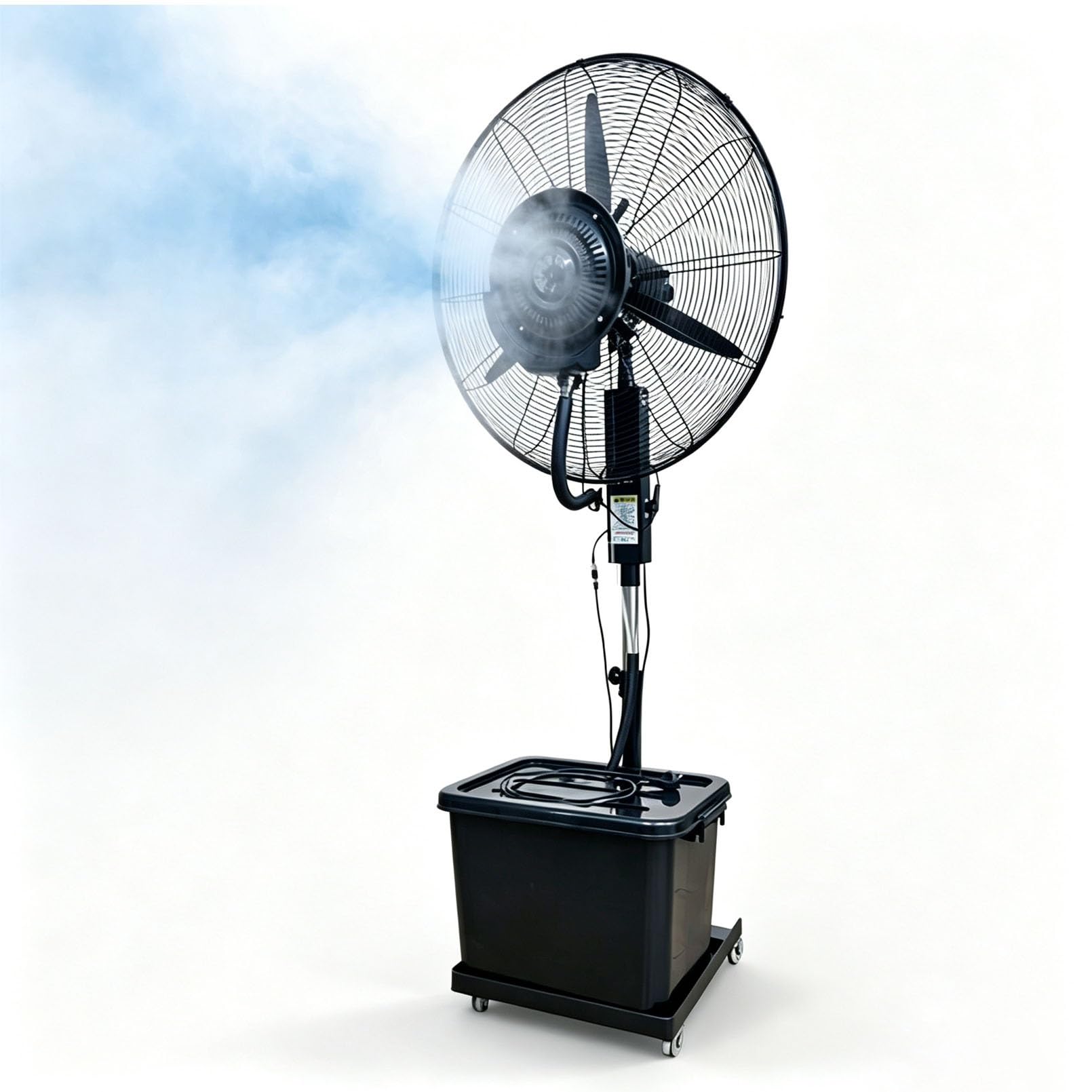 Wentylator Stojący z Mgiełką dla Restauracji | Zbiornik 42L, oscylacja 90°, 3 prędkości – Perfekcyjny do stołówek, kantyn, cateringu.(⌀81cm)