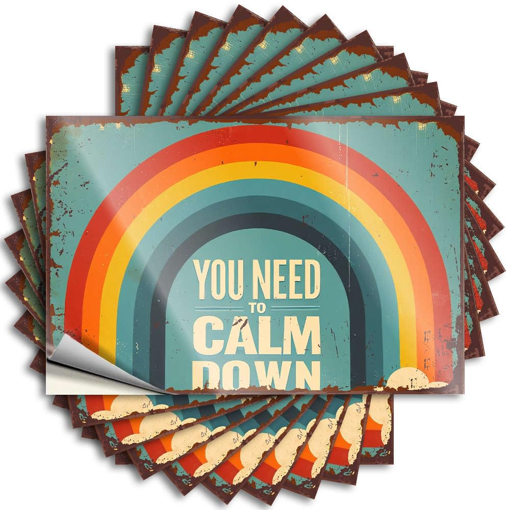 Saying Decor Custom Stickers, Tumbler Waterproof You Need to Calm Down. for Hydro Flask | Feminist Vinyl Decals for Microfiber Holiday Gift(8X12CM)