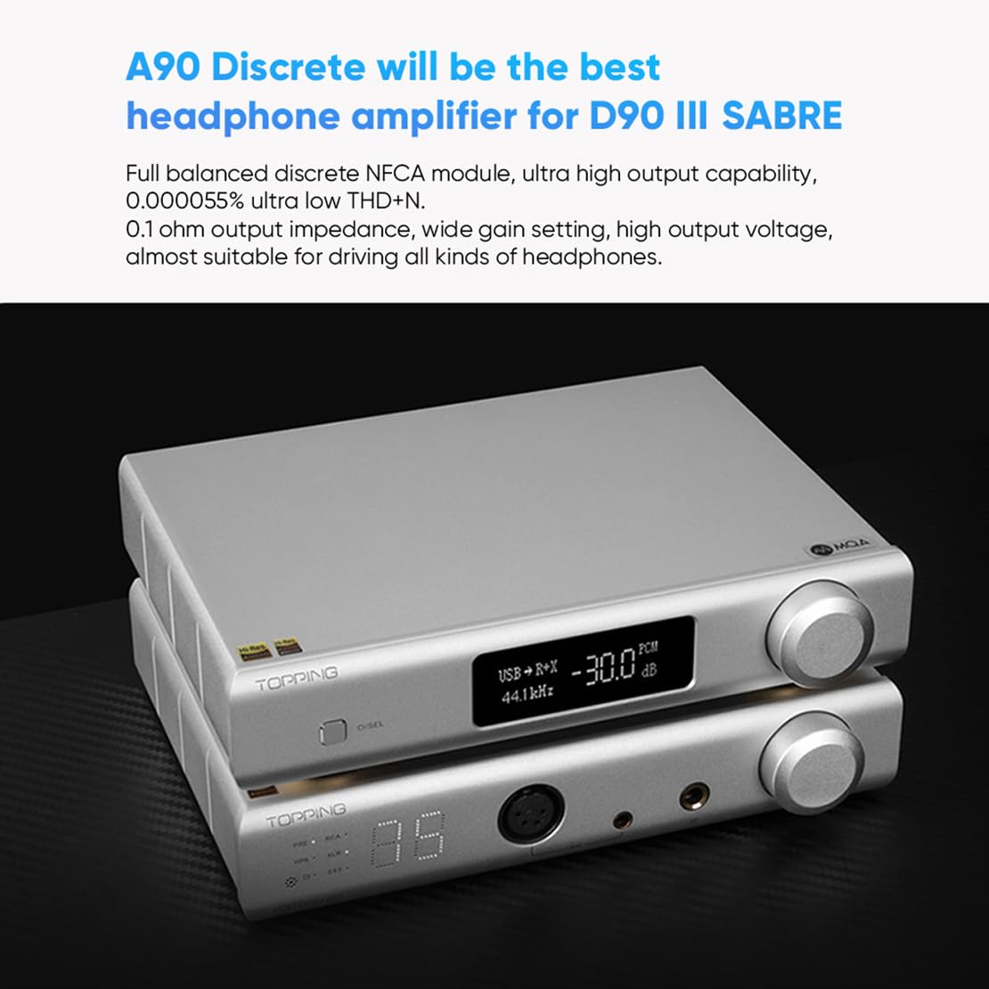 TOPPING D90 III Sabre 2x ES9039SPRO Full Balanced DAC, XU-316 DSD512 PCM768kHz, Entrée USB/Bluetooth 5.1/Optique/AES/IIS Vers RCA/XLR Convertisseur, Préampli Avec Déclencheur 12V, Noir TOPPING D90 III Sabre 2x ES9039SPRO Full Balanced DAC, XU-316 DSD512 PCM768kHz, Entrée USB/Bluetooth 5.1/Optique/AES/IIS Vers RCA/XLR Convertisseur, Préampli Avec Déclencheur 12V, Noir