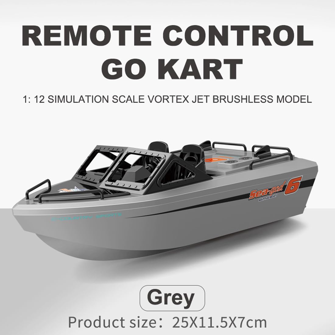 1/12 alta velocidad sin escobillas RC Go-Kart, 2,4 GHz, barco eléctrico de carreras con larga duración y carga USB, juguete acuático de verano para piscina y lago