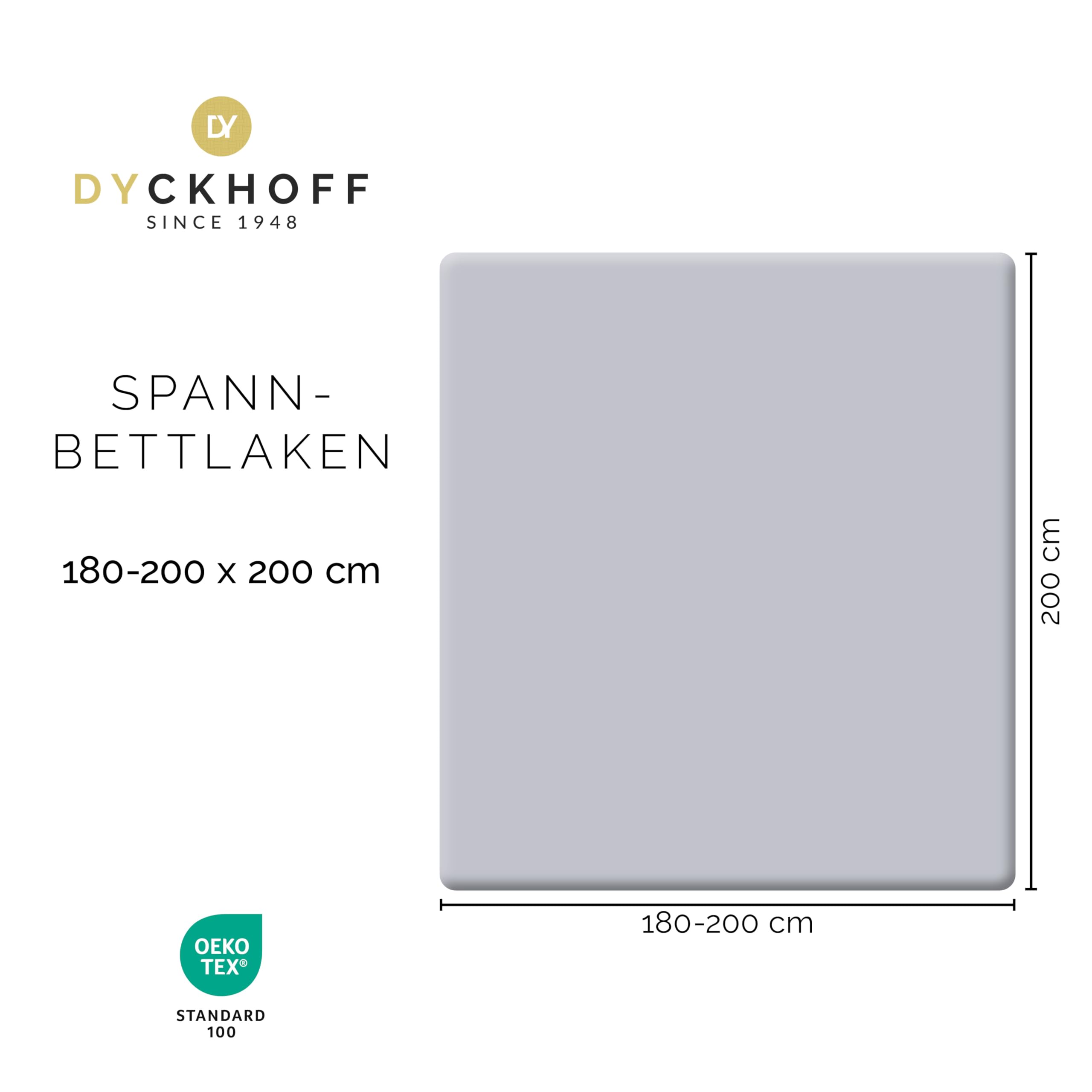 Dyckhoff Spannbettlaken Jersey 95% Baumwolle, Silber, 180-200x200cm