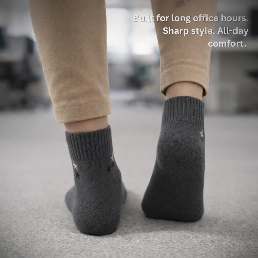 Mojaah Essentials Unisex Cotton Fine Sneaker Ribbed Ankle Socks | Ultra-Soft, Breathable & Stretchable | Sweat-Absorbent & Moisture-Wicking | Socks for Men & Women | Daily & Casual Wear | Pack of 5 2