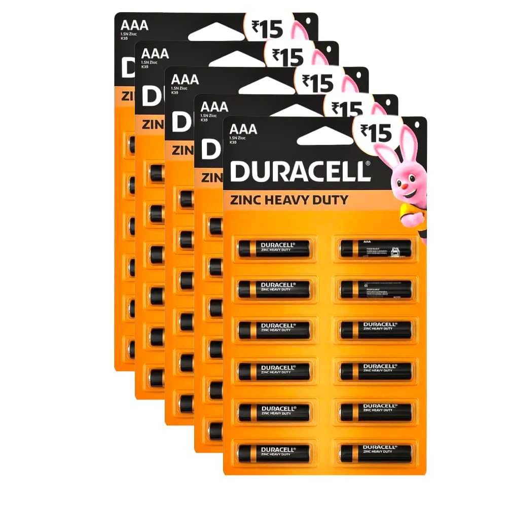 Duracell 2026 Launched Zinc Heavy Duty Battery, 100% Longer Lasting, Anti-Leak Turbolock Technology, Eco-Friendly Batteries for Every-Day Household Devices (AAA, Pack of 60)-picture-38
