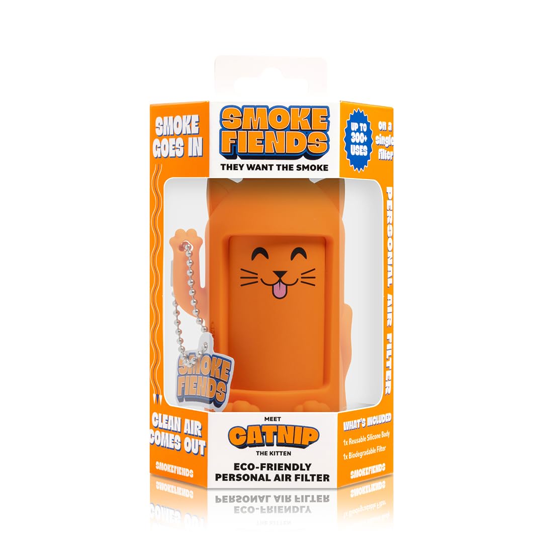 Portable & Eco-Friendly Personal Air Filter | Discreet HEPA & Carbon Filtration | Biodegradable & Up to 300+ Uses | Keychain Design for On-the-Go Freshness (Catnip)