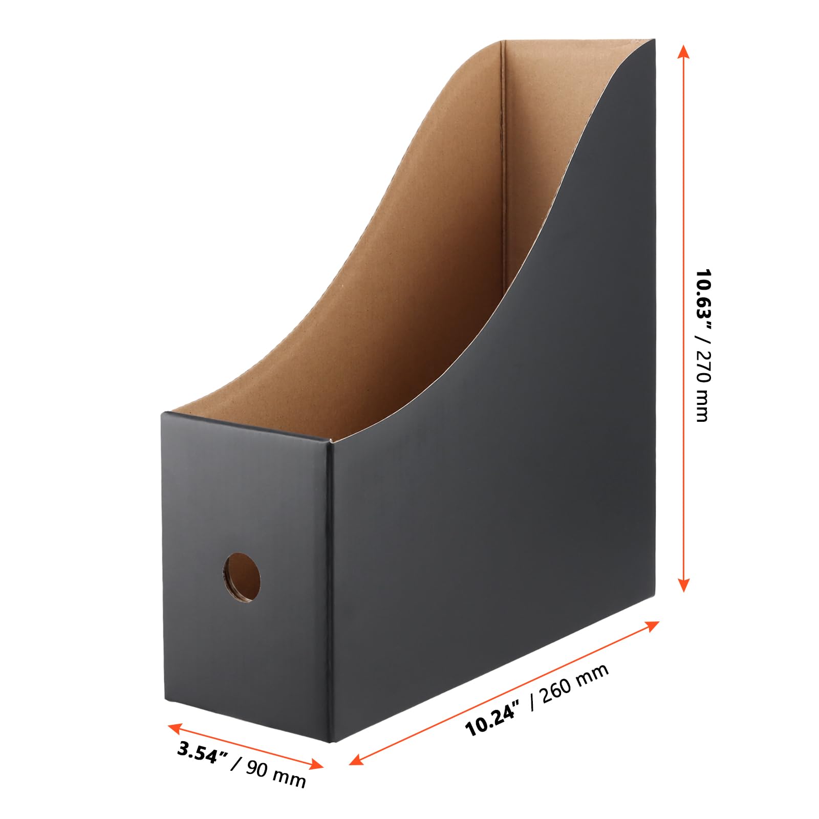 SINJEUN 18 raccoglitori in cartone nero, 26 x 9 x 27 cm, formato A4, portariviste in cartone, organizer da scrivania per casa, ufficio