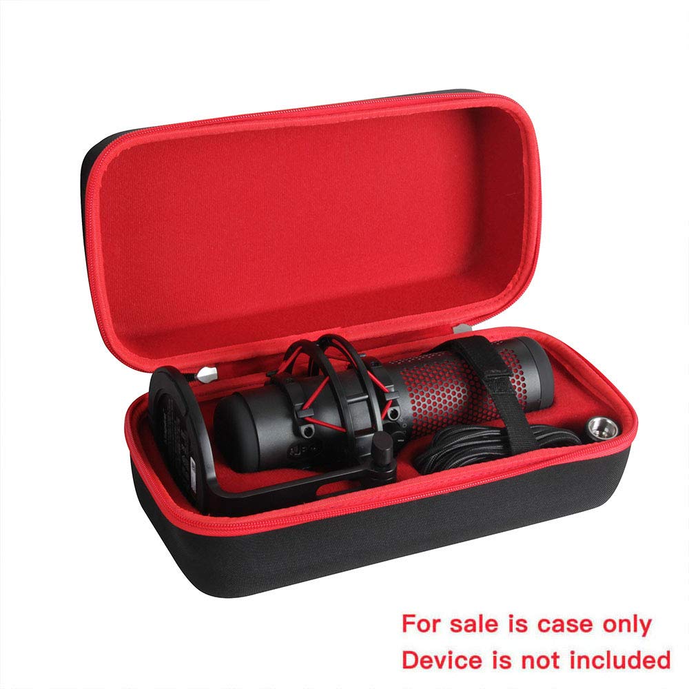 Hermitshell Funda rígida de viaje para micrófono de condensador HyperX QuadCast X/HyperX QuadCast S/HyperX QuadCast 2 S (rojo + negro)