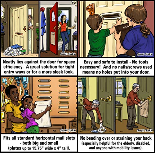 Snail Sakk: Mail Catcher For Mail Slots - Cream. No More Mail On The Floor! Reduces Drafts, Protects Privacy, And More. No Tools Or Screws Needed. For Home, Office, And Garage Doors. (Basket, Bag) #TOP5