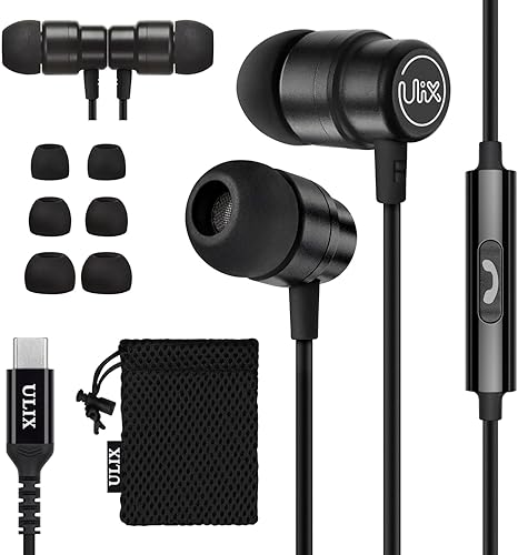 UliX Rider - Auriculares USB C, auriculares magnéticos USB-C para iPhone 15 Pro Max Plus Samsung Galaxy S23 Ultra S22 S21 FE S20 Z Flip 3 Fold 4 A53