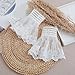 Removable Shirt Decorative Wrist Cuffs Girls Layered Lace Pattern Wristband Decorative Sleeves Woman Sweater Clothing Detacha White