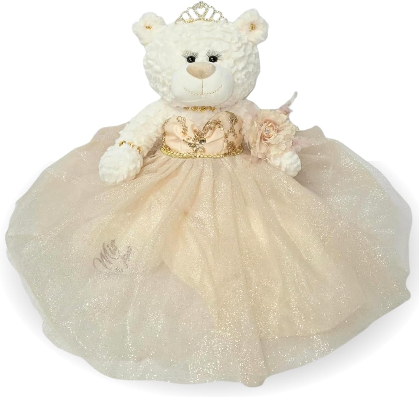 KINNEX COLLECTIONS SINCE 1997 20" Quince Anos Quinceanera Last Doll Teddy Bear with Dress (Centerpiece) ~ ARC16831 (Fushia)