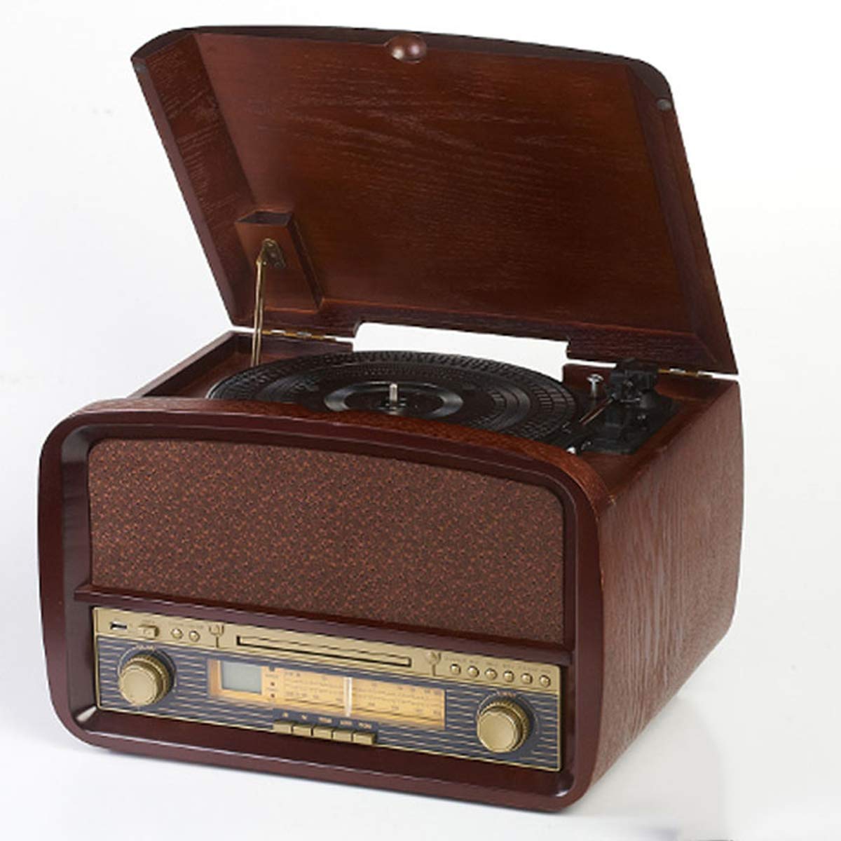 Giradischi portatile wireless Bluetooth con altoparlante integrato, giradischi in vinile a 3 velocità per casa e viaggio