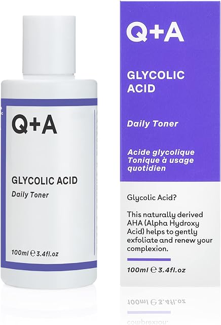 Q+A Glycolic Acid Daily Toner, Blend of Super Hydrating and Brightening Ingredients for Silky Smooth Skin. 100ml