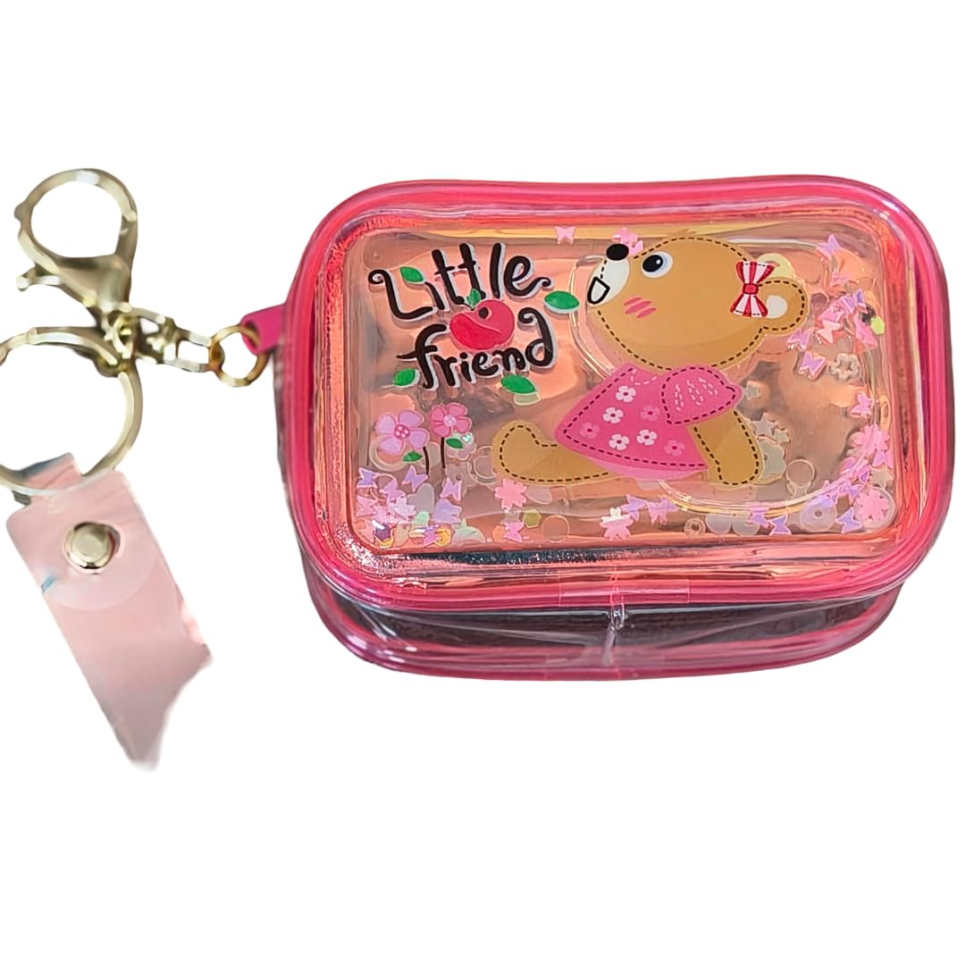 Coin Pouch Keychain for Girls - Cute Fancy Zipper Purse | Small Wallet | Best Return Gift Set for Womens | Birthday Return Gifts Multicolor Rainbow Effect Keychain Multi Design