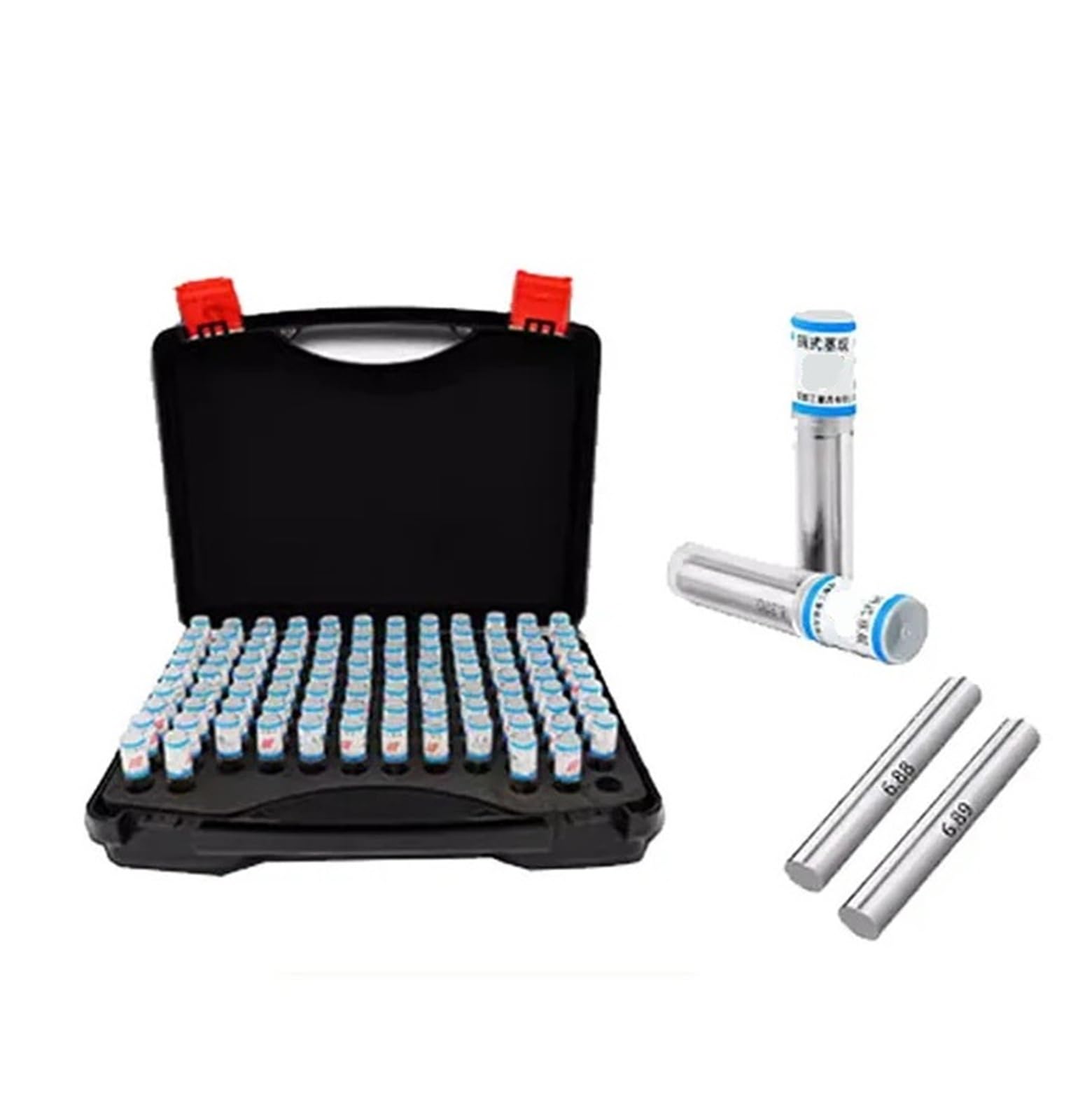Calibre de Pasador 51 Piezas 91 Piezas 98 Piezas 101 Piezas Calibre de Pasador cilíndrico Calibre de tapón Liso Calibre de Orificio Herramienta de medición de Pasos(2.00-3.00mm 101pcs)