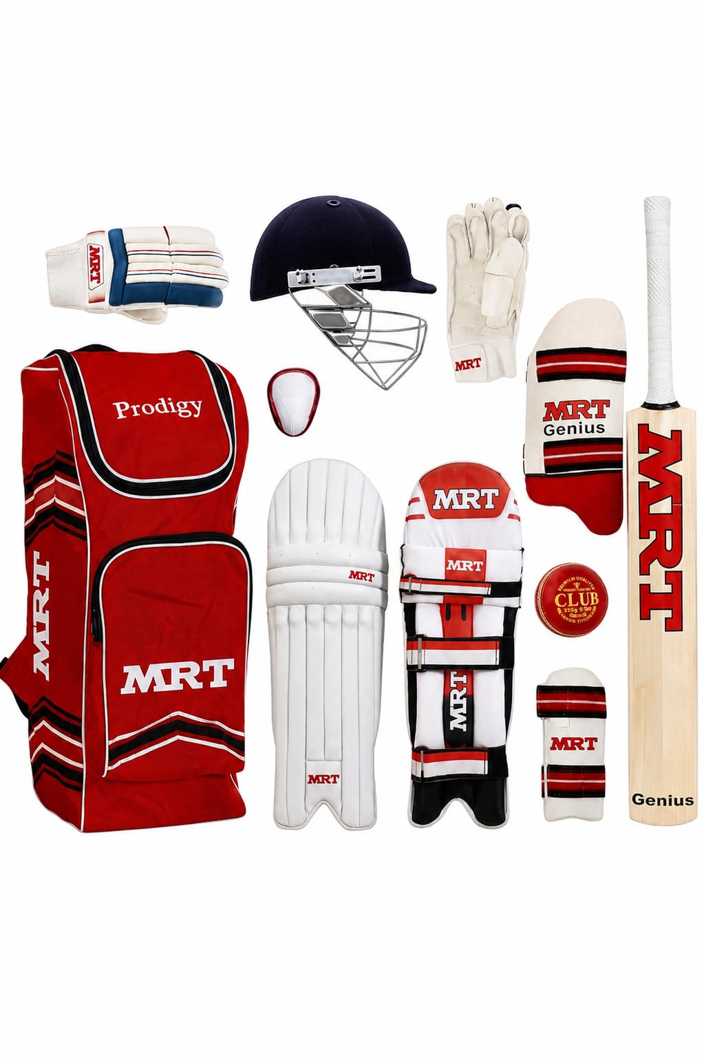 MRT Sports Cricket Kit with Kashmir Willow Bat & Prodigy Bag | Complete Cricket Set,Leg & Arm Guards, Abdominal Guard, White &-image-27