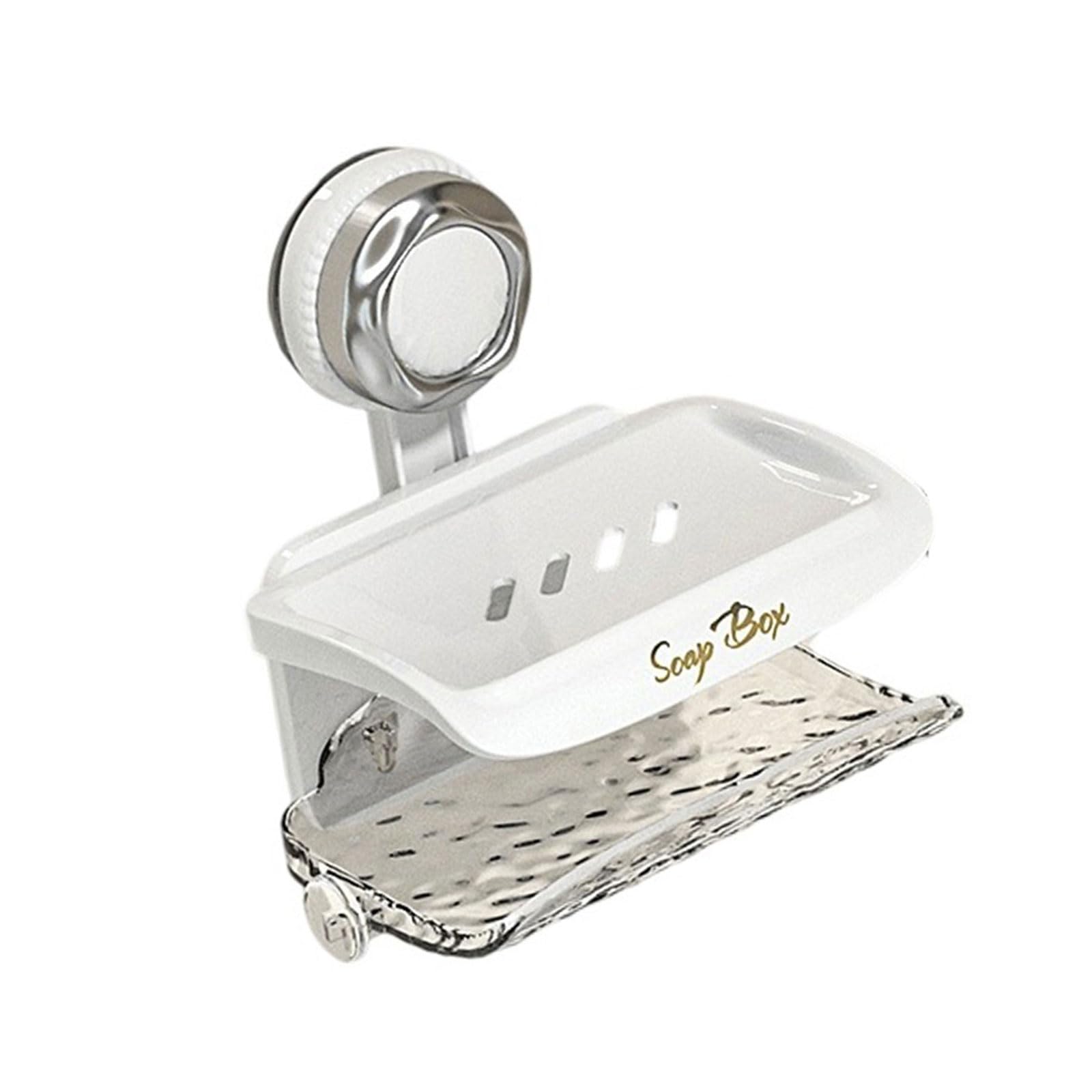 Suction Cup Soap Wall Mounted NonSlip Drain Rack Bathroom Organizers Space Saving Space Saving Bathroom Organizers
