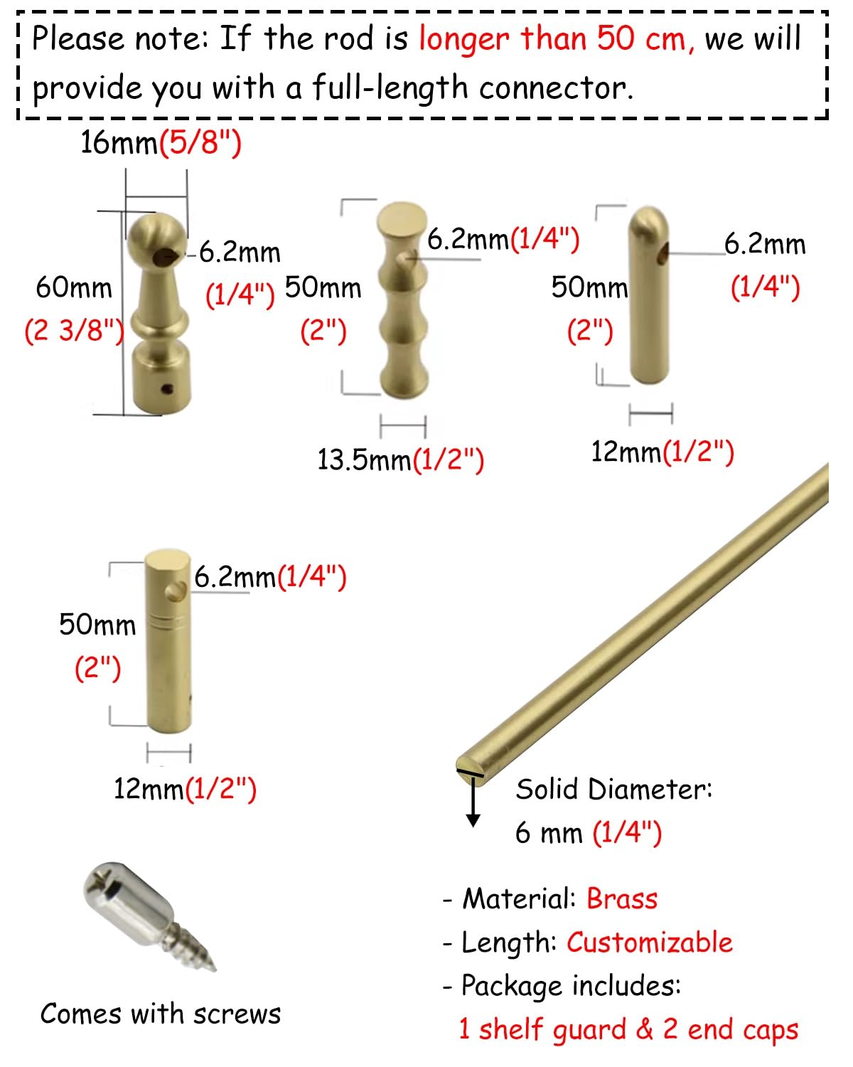 Genérico 2 Kits de rieles de protección para estantes de 24 Pulgadas - Barras de protección para gabinetes de Cocina y librerías, Sistema de Barrera Tubular antivuelco para estantes de Armario, segur