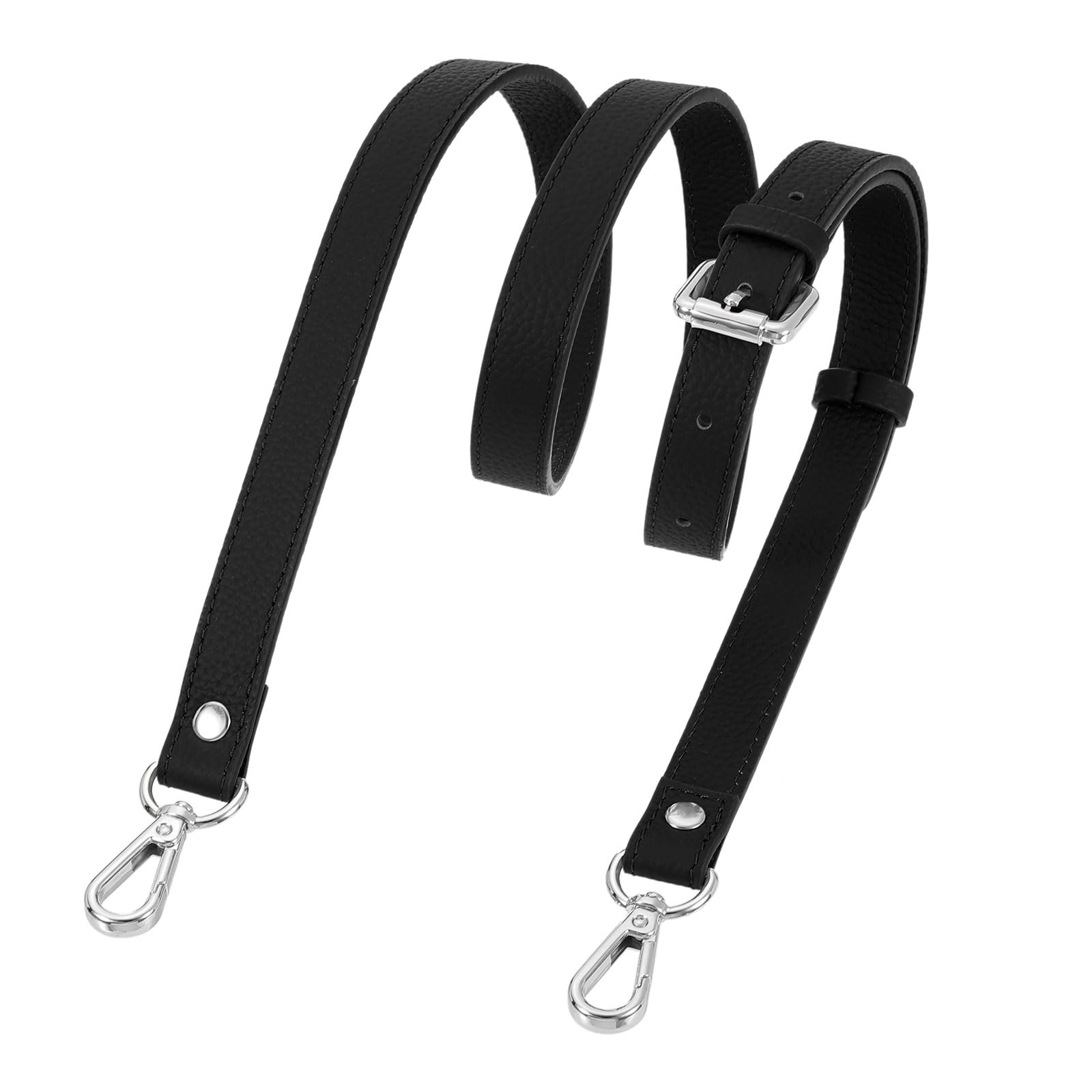 QUARKZMAN Tracolla in Pelle per Borsa, 2pz Manico di Ricambio Corto Intrecciata PU con Fibbie Metallo per Borsetta Fai da Te Borse a Mano (60cm, Cinturino Blu Scuro + Chiusura Argento