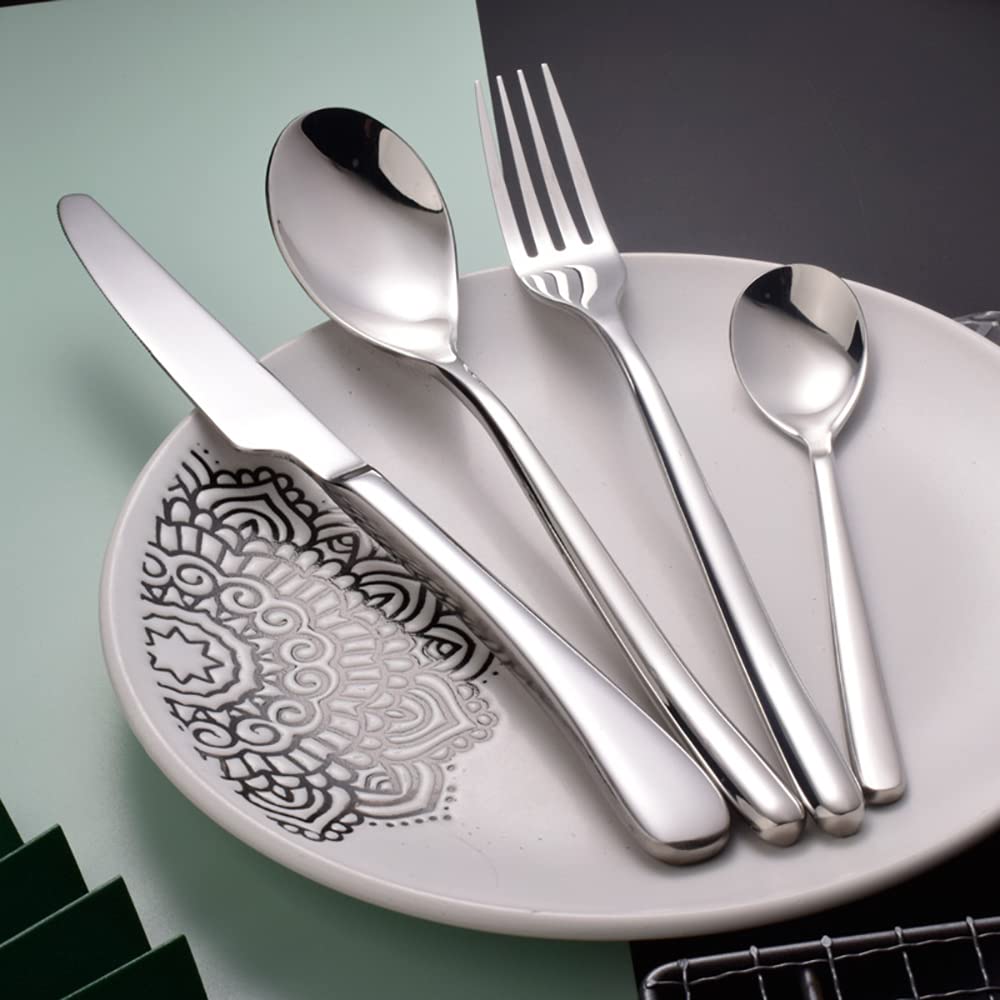 Amazon｜6人用モダンなシルバーウェアセット 繊細な18/10ステンレス
