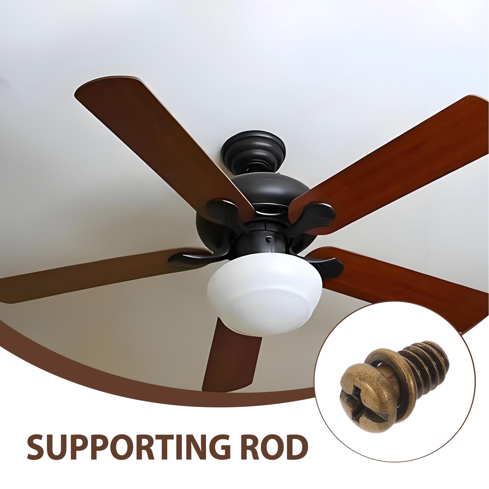 50 viti per pale del ventilatore a soffitto - Viti in acciaio al carbonio a testa svasata da 1/4"-20x3/8, bulloni di ricambio per illuminazione e ventilatore a soffitto (marrone scuro)
