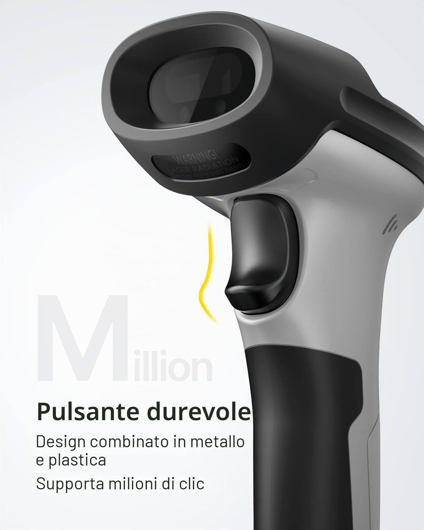 Inateck AI Lettore di Codici a Barre Bluetooth, Scanner 1D Wireless USB con App e SDK, 180 Giorni in Standby con Una Carica, Portata di 35 m, Scansione Automatica Rapida e Precisa, BCST-70 AI