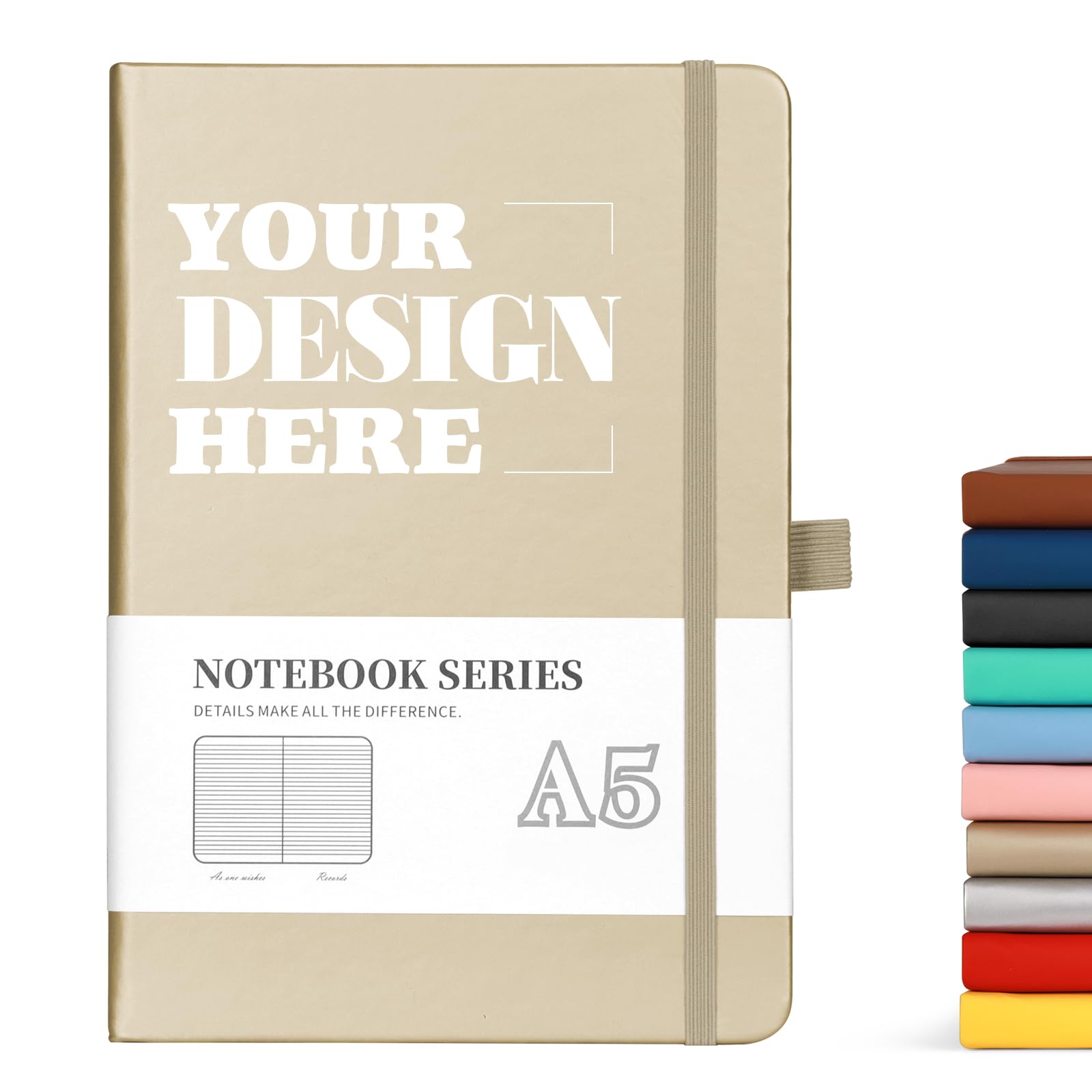 ENOMY Personalised Notebook with Logo/Text/Image Custom A5 Daily Journal Work Notebook Hardcover for Students Teachers Professionals Office College
