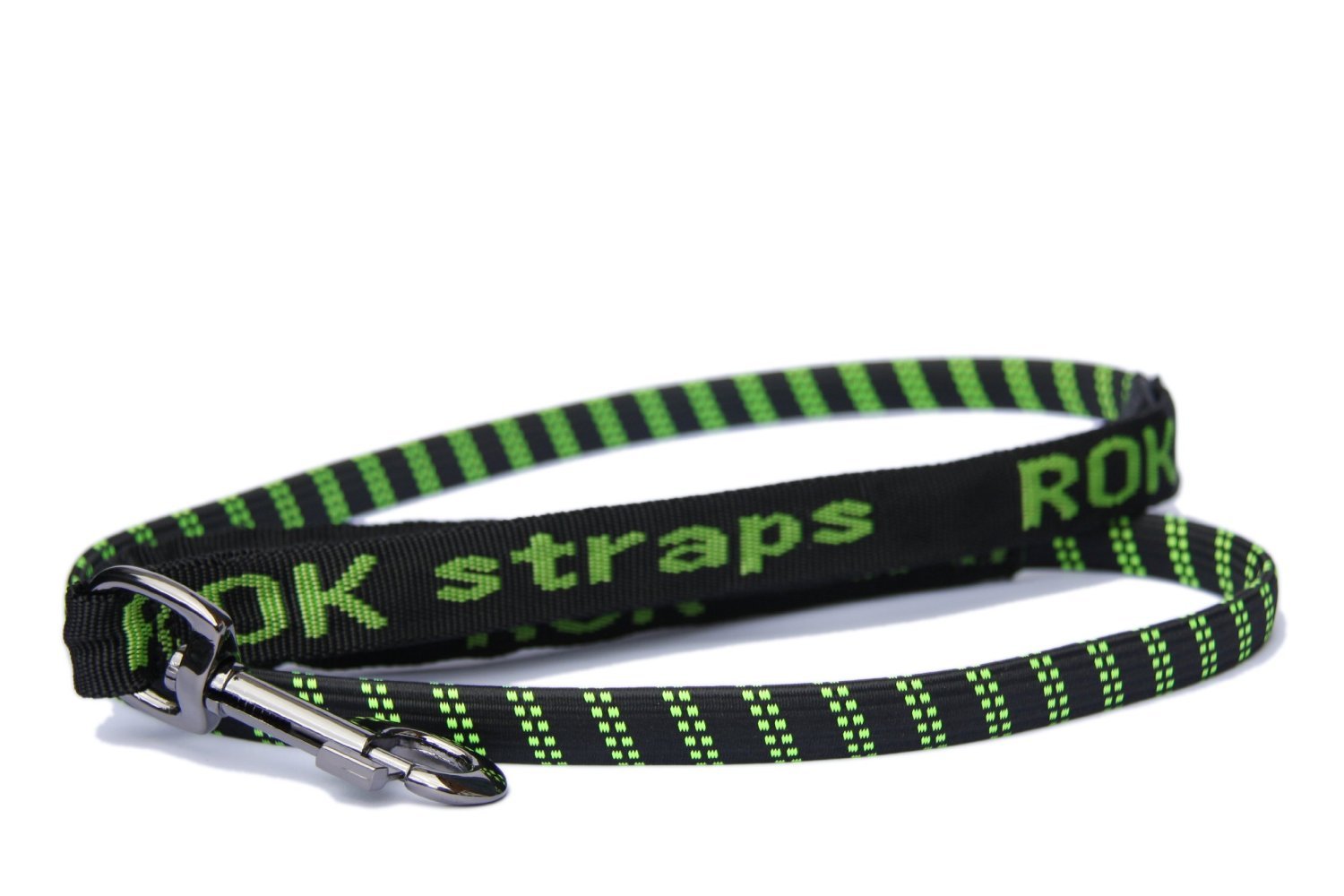 ROK Strap Dog Lead, Large, 36-Inch, Black/Green Detail