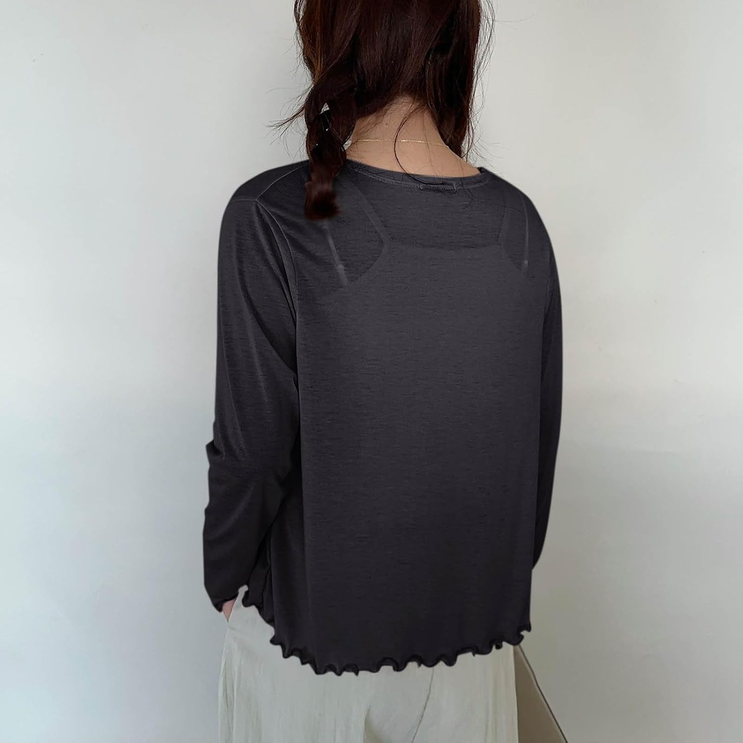 Lightweight Cardigans for Women Summer Plus Size Long Sleeve Open Front Cardigan Solid Loose Casual Clothes