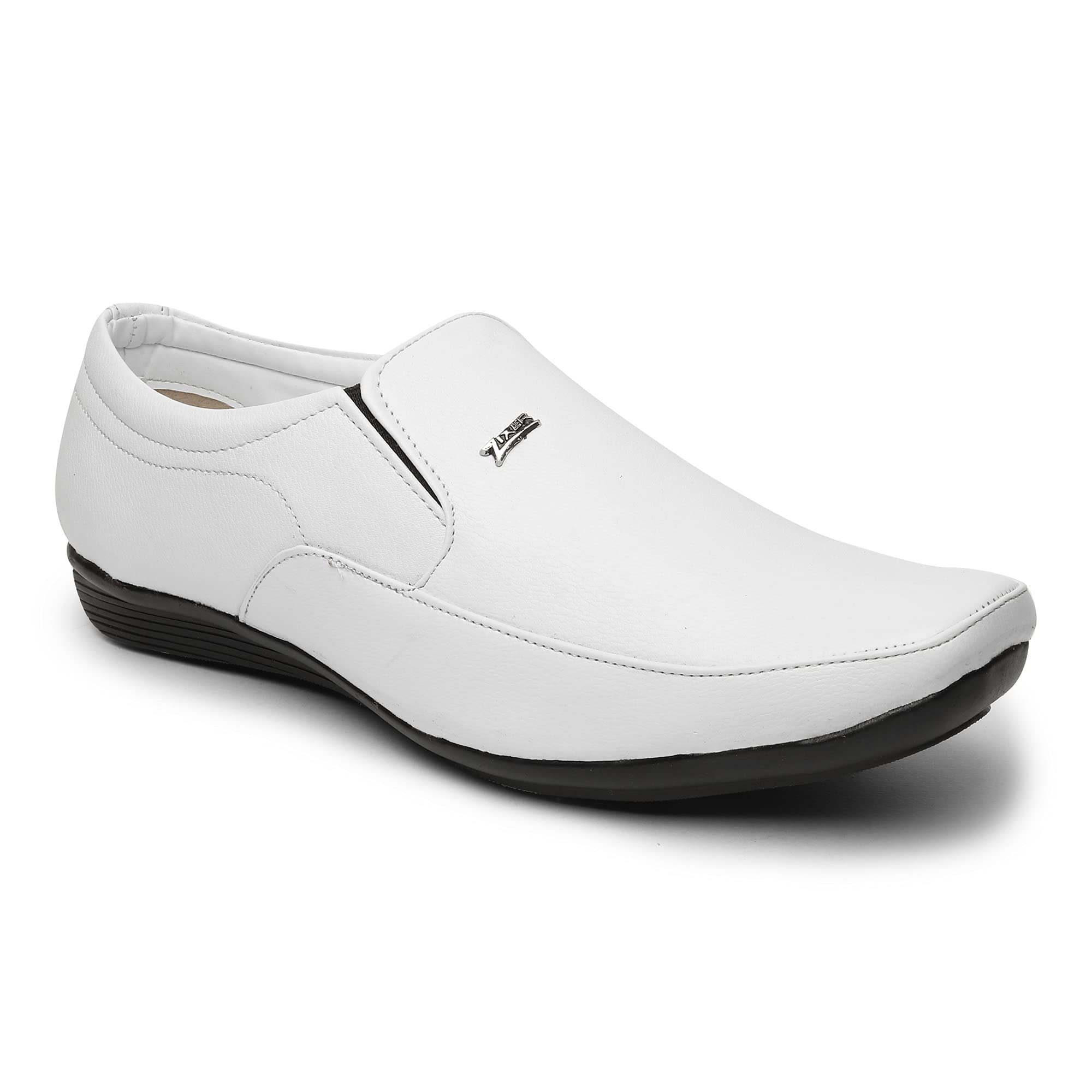 Zixer Synthetic Leather Mens Formal Shoes || Office Formal Shoes Men Latest Stylish|| Formal Shoes for Men Leather Look Slip On White (B09BZLZ9Q5) Amazon Price History, Amazon Price Tracker