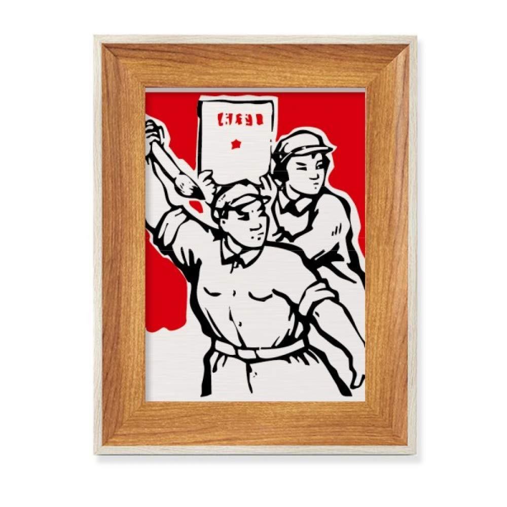 Art peinture Mao Tsé-toung cadre bois pour décorer un bureau élégant