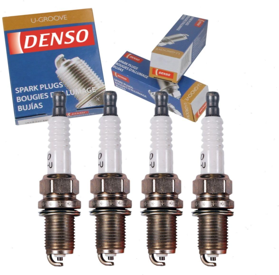 4 pc DENSO Standard U-Groove Spark Plugs compatible with Chevrolet Cruze 1.8L L4 2013-2015