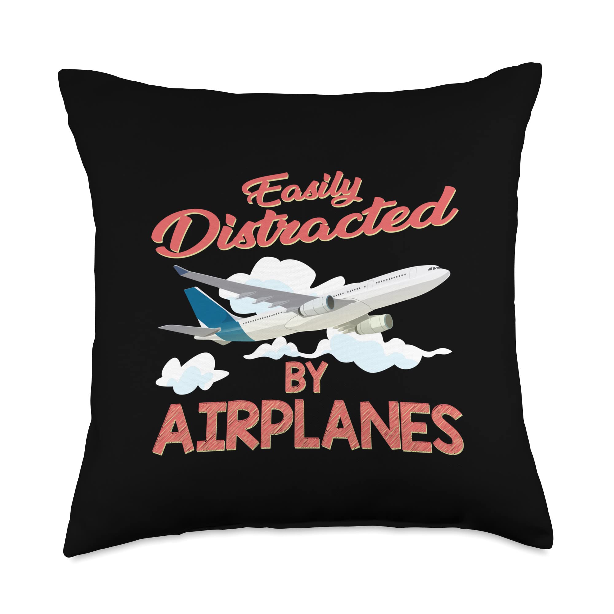 Aircraft Airports Designs Airplane Aviation Pilot Controller Plane Funny Throw Pillow 18x18 Multicolor